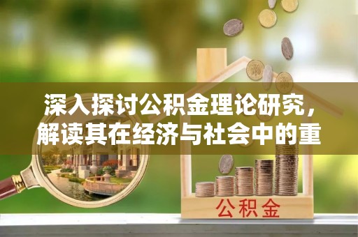 南皮深入探讨公积金理论研究，解读其在经济与社会中的重要角色