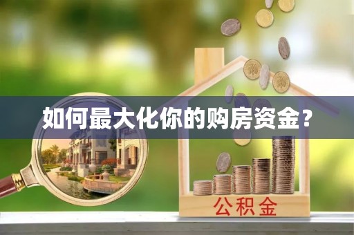 南皮如何最大化你的购房资金？