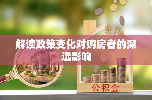 南皮解读政策变化对购房者的深远影响